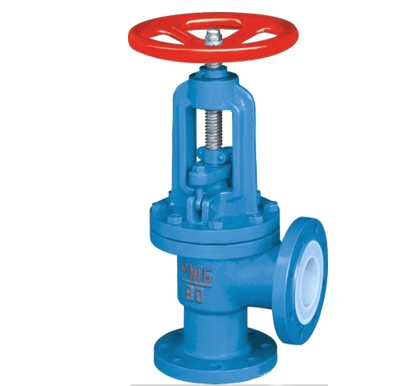 Fluorine angle type globe valve